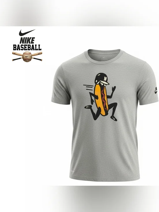 Nike Baseball Hot Dog Graphic T Shirt Mens LG - Picture 1 of 6